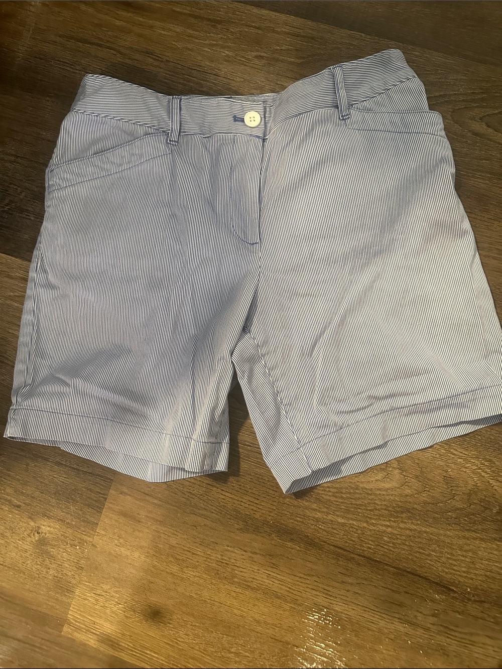 Talbots Light Blue & White Pinstripe Bermuda Shorts